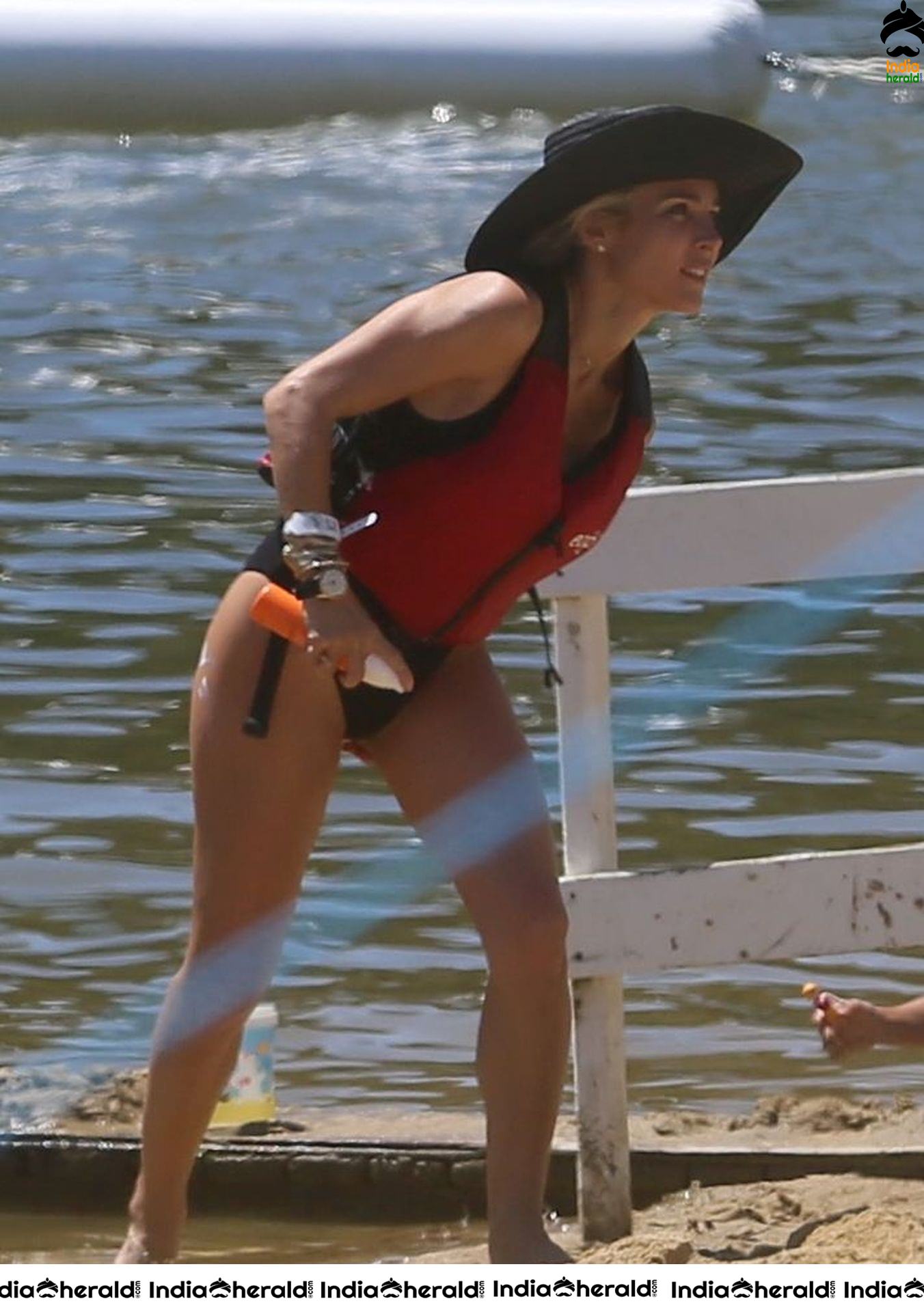 Elsa Pataky wearing a Black Swimsuit in the Senpere Lake Set 2