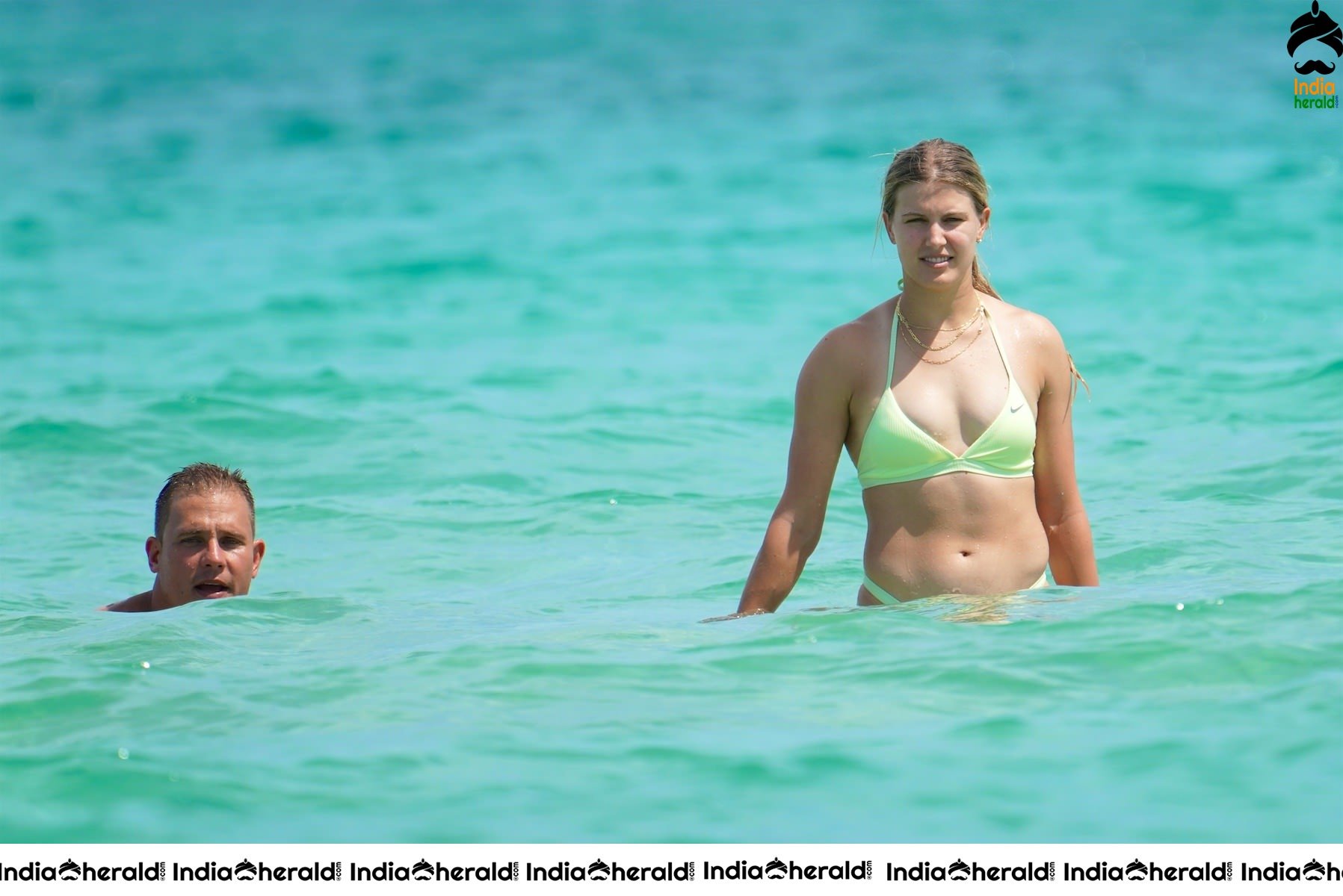 Eugenie Bouchard in Bikini and enjoying with boyfriend on the beach in Miami Set 2