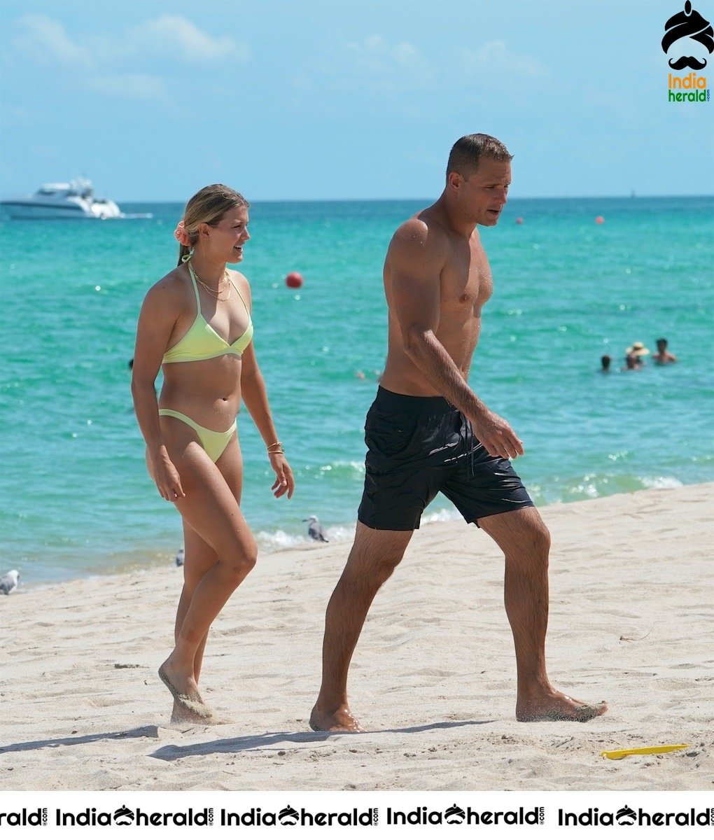 Eugenie Bouchard in Bikini and enjoying with boyfriend on the beach in Miami Set 2