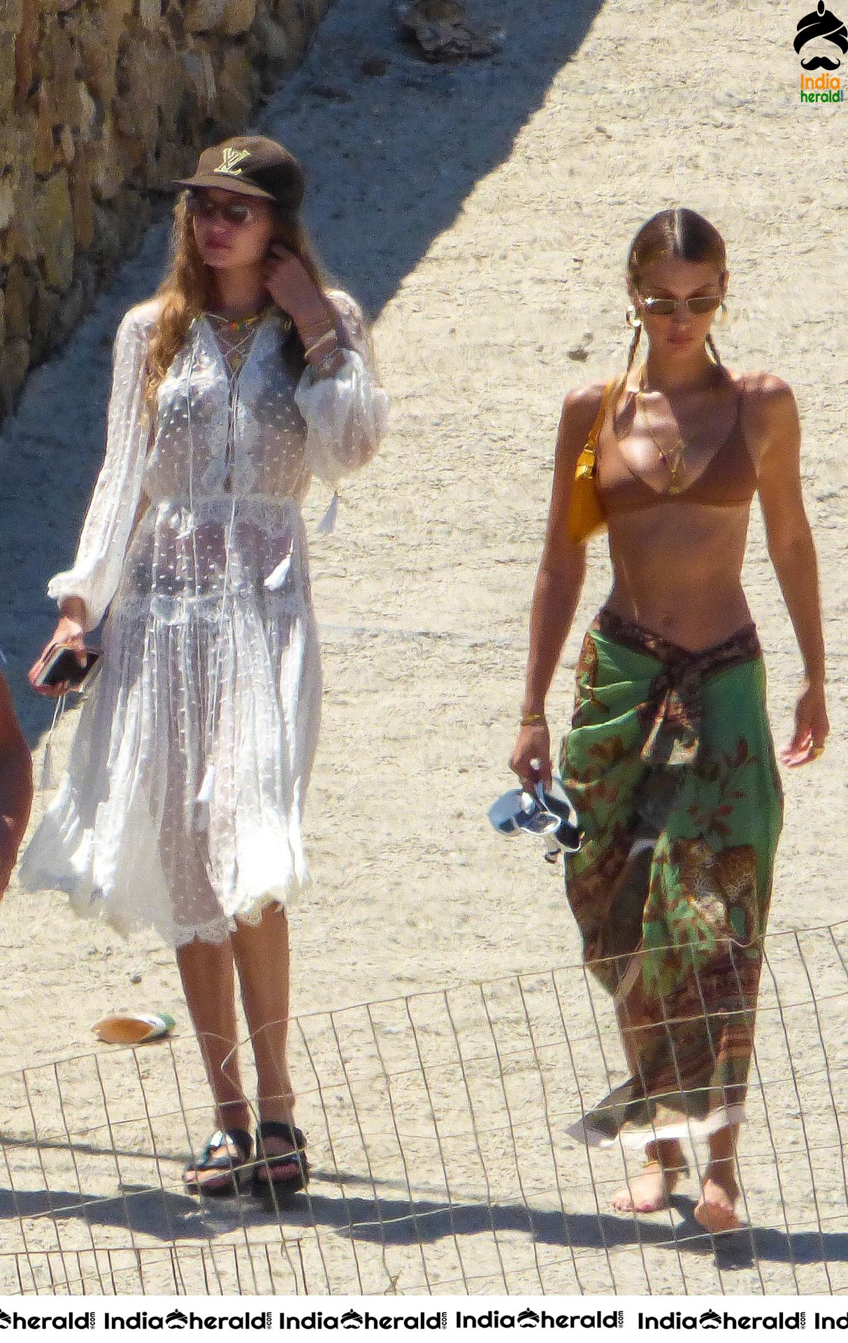 Gigi Hadid and Bella Hadid expose their Bikini Bodies On Mykonos Island Set 1