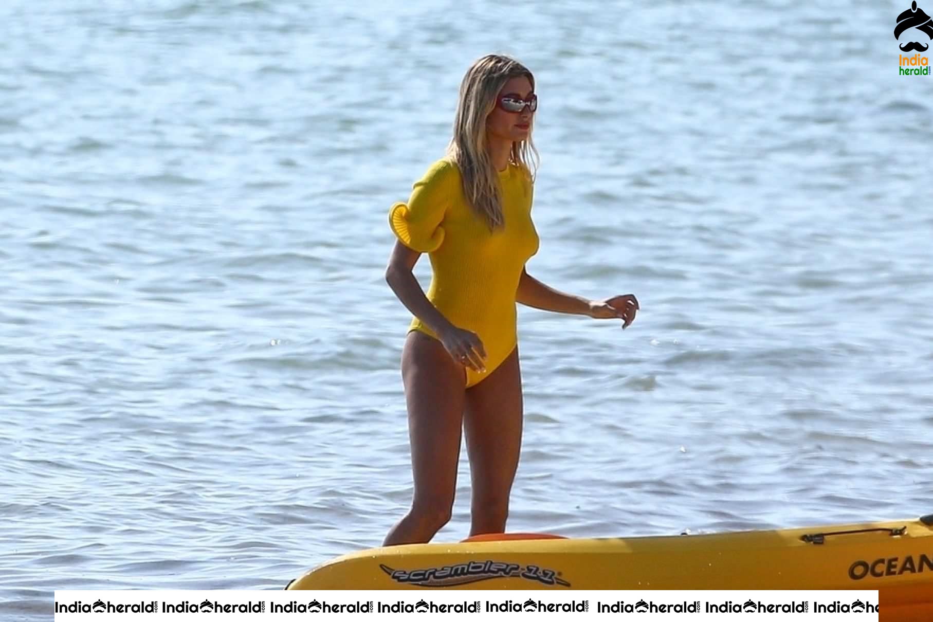 Hailey Baldwin Photoshoot in Bikini on the beach in Miami Set 1