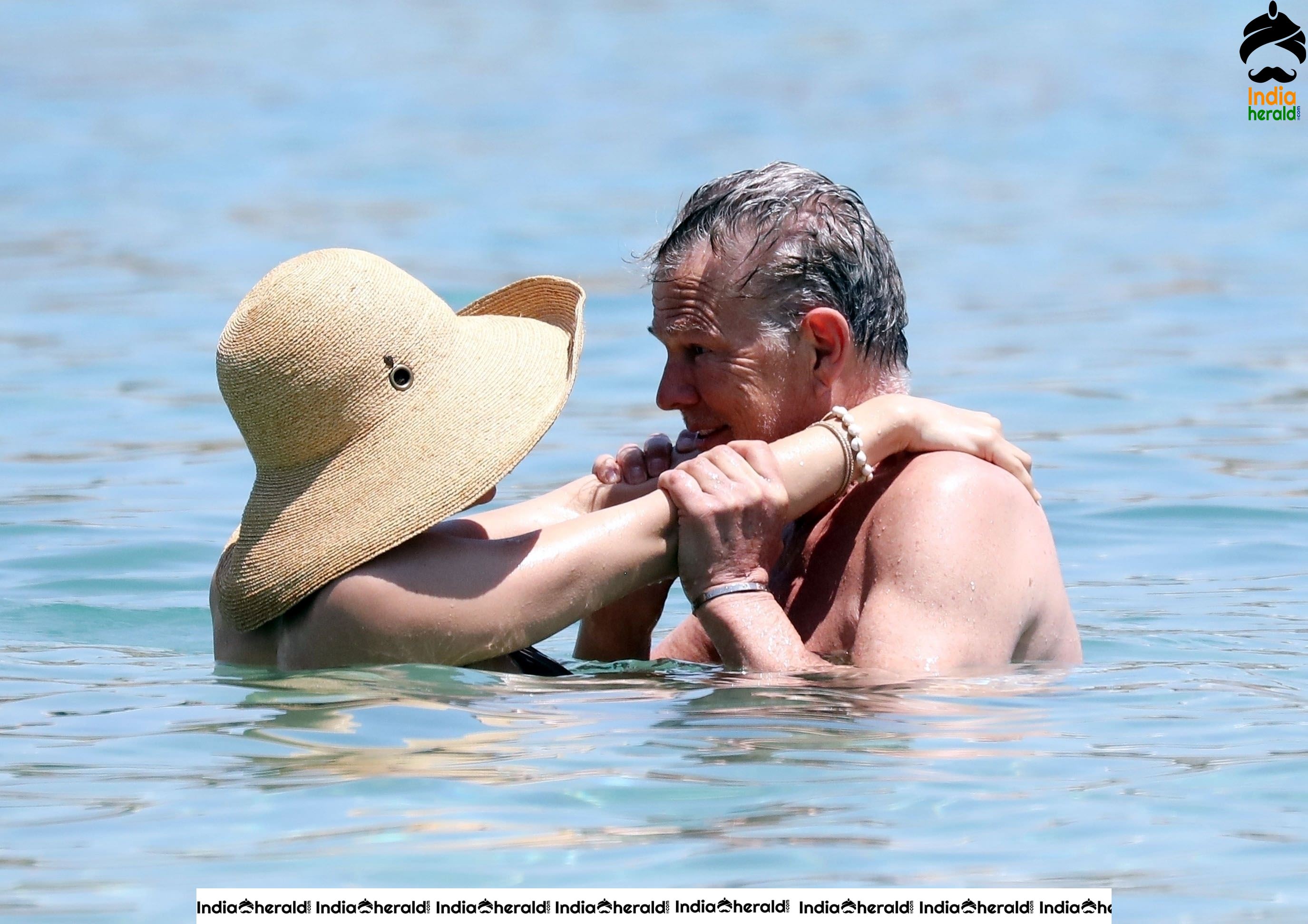 Katharine McPhee in a Bikini and Enjoying with a Old Man in Beach at Mykonos Set 2