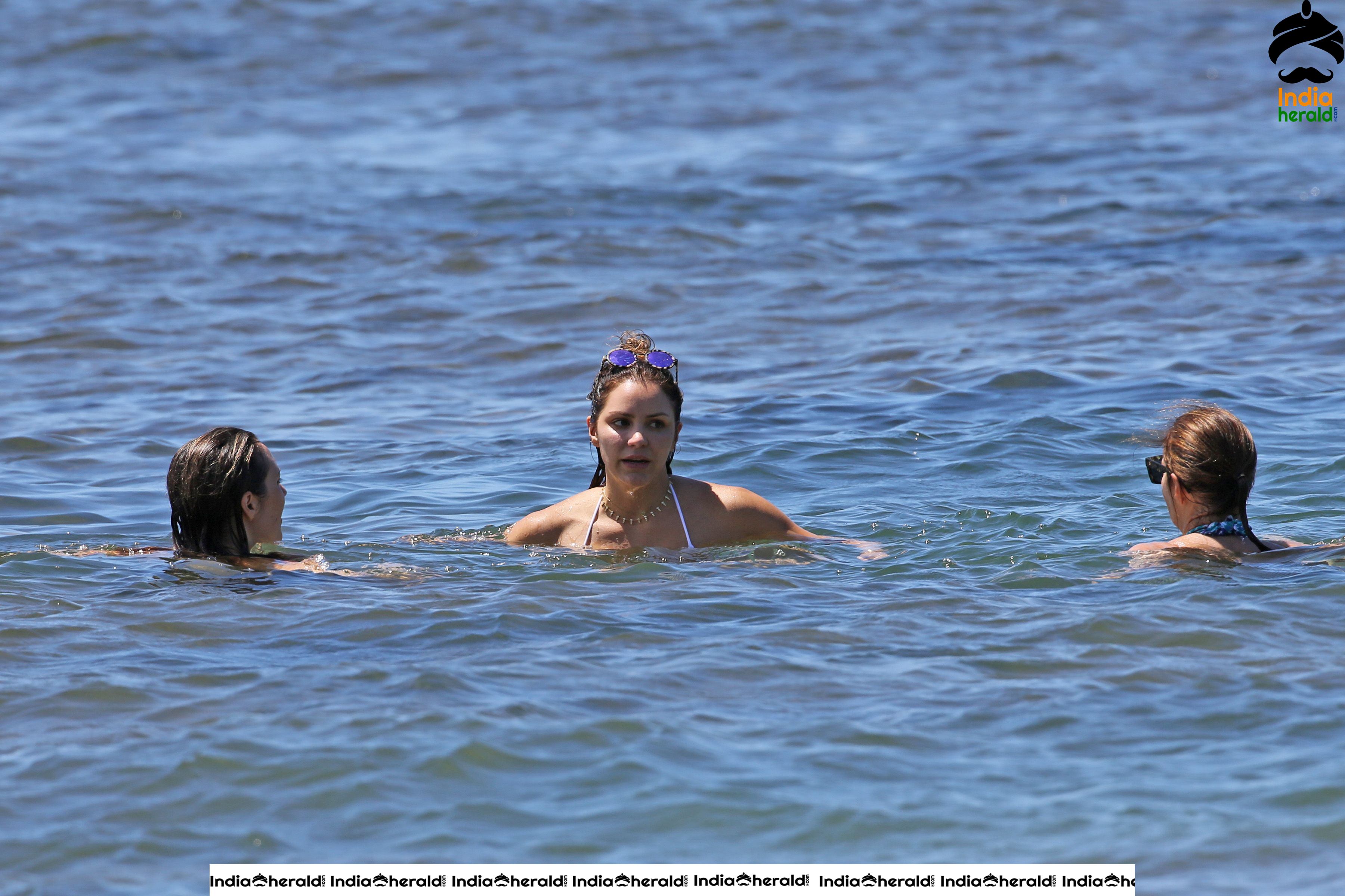 Katharine McPhee in White Lace Bikini at Hawaii Set 2