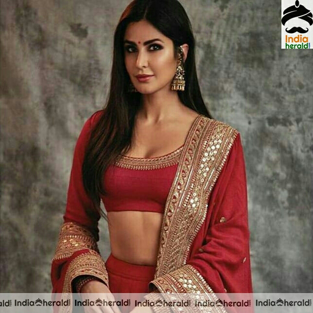 Katrina Kaif Shows her Hot Midriff in Red Sexy Choli