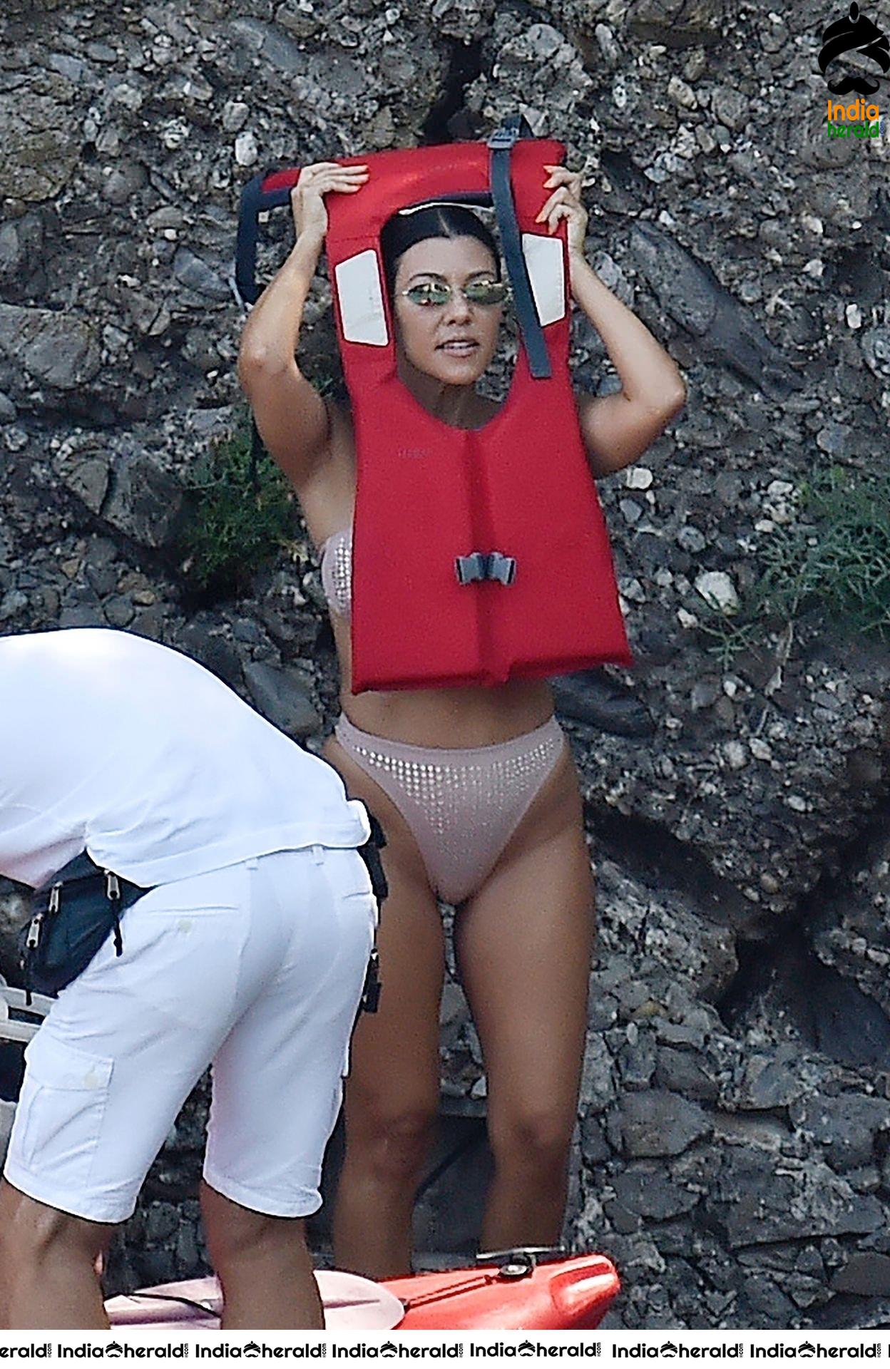 Kourtney Kardashian in Bikini on her European holiday in Portofino