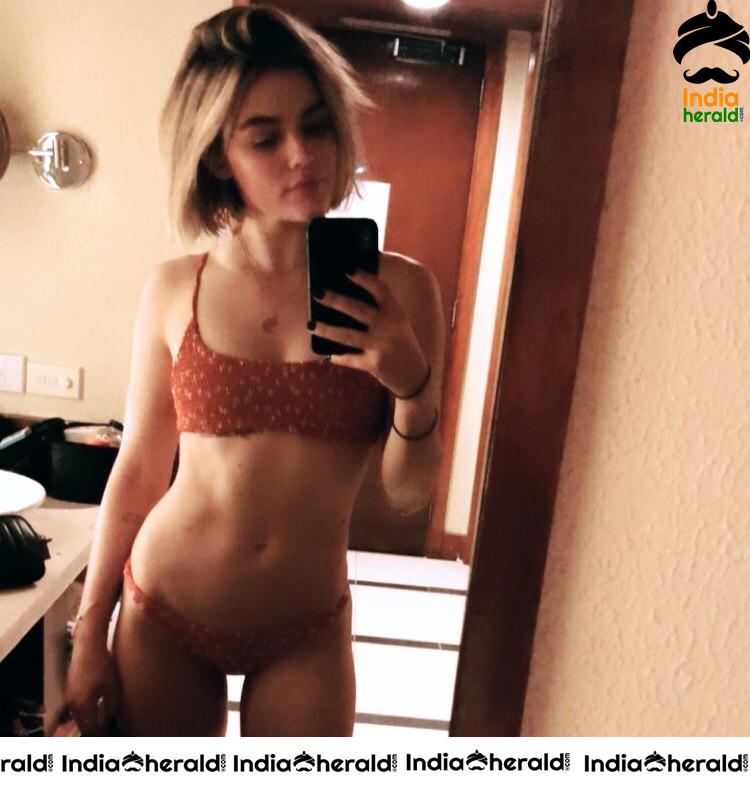 Lucy Hale Spotted In A Bikini At Her Home