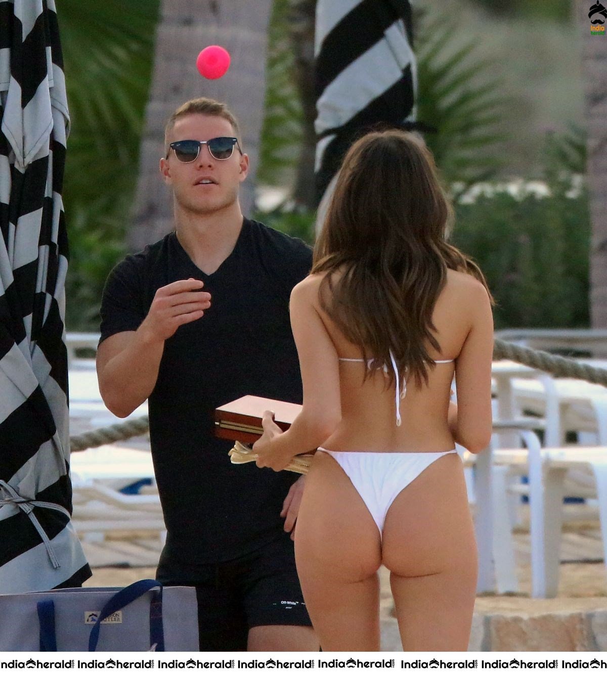 Olivia Culpo in White Bikini At a Beach in Mexico