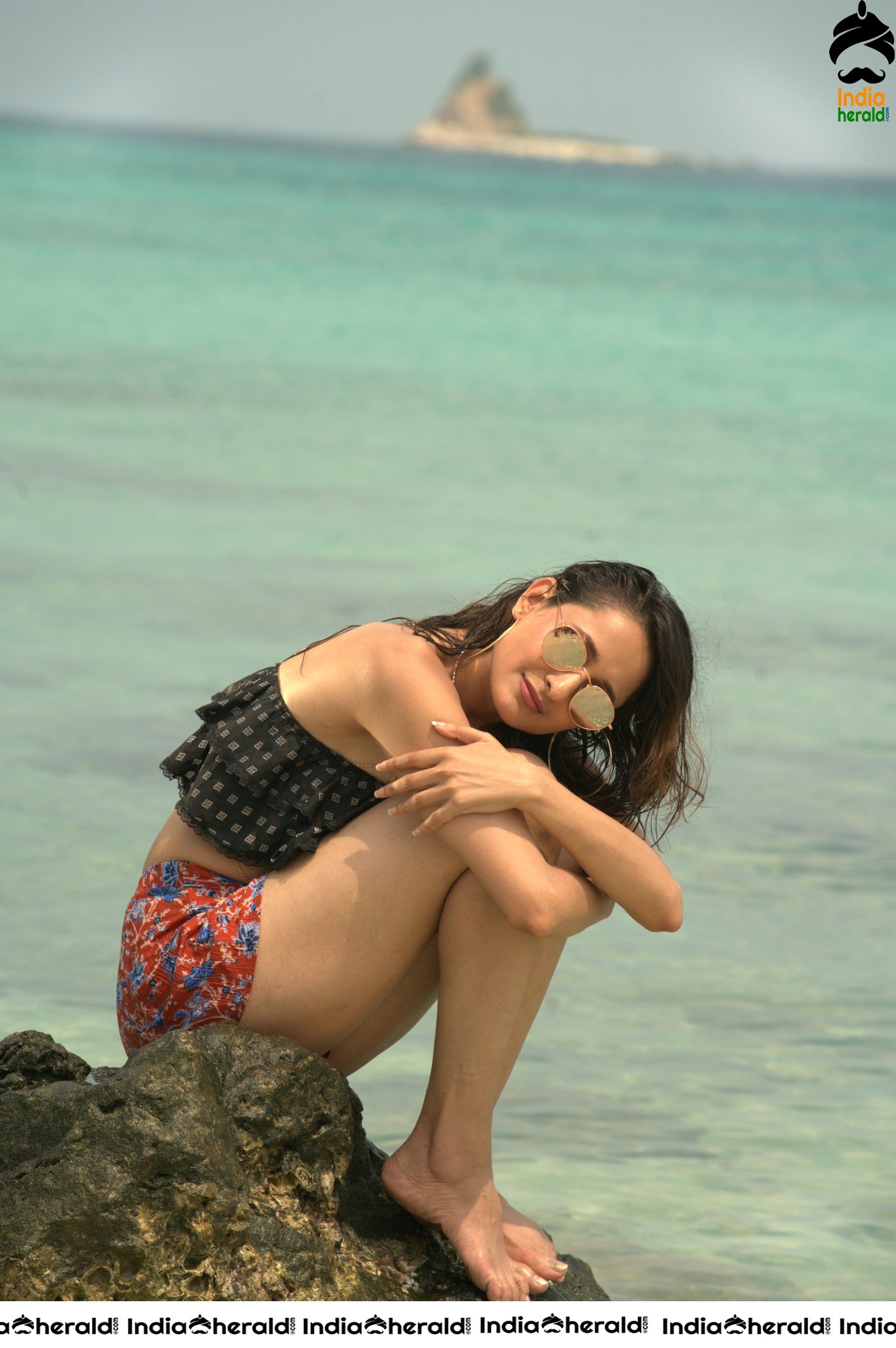 Pragya Jaiswal Hot HD Bikini Photos by Beach Side Set 1