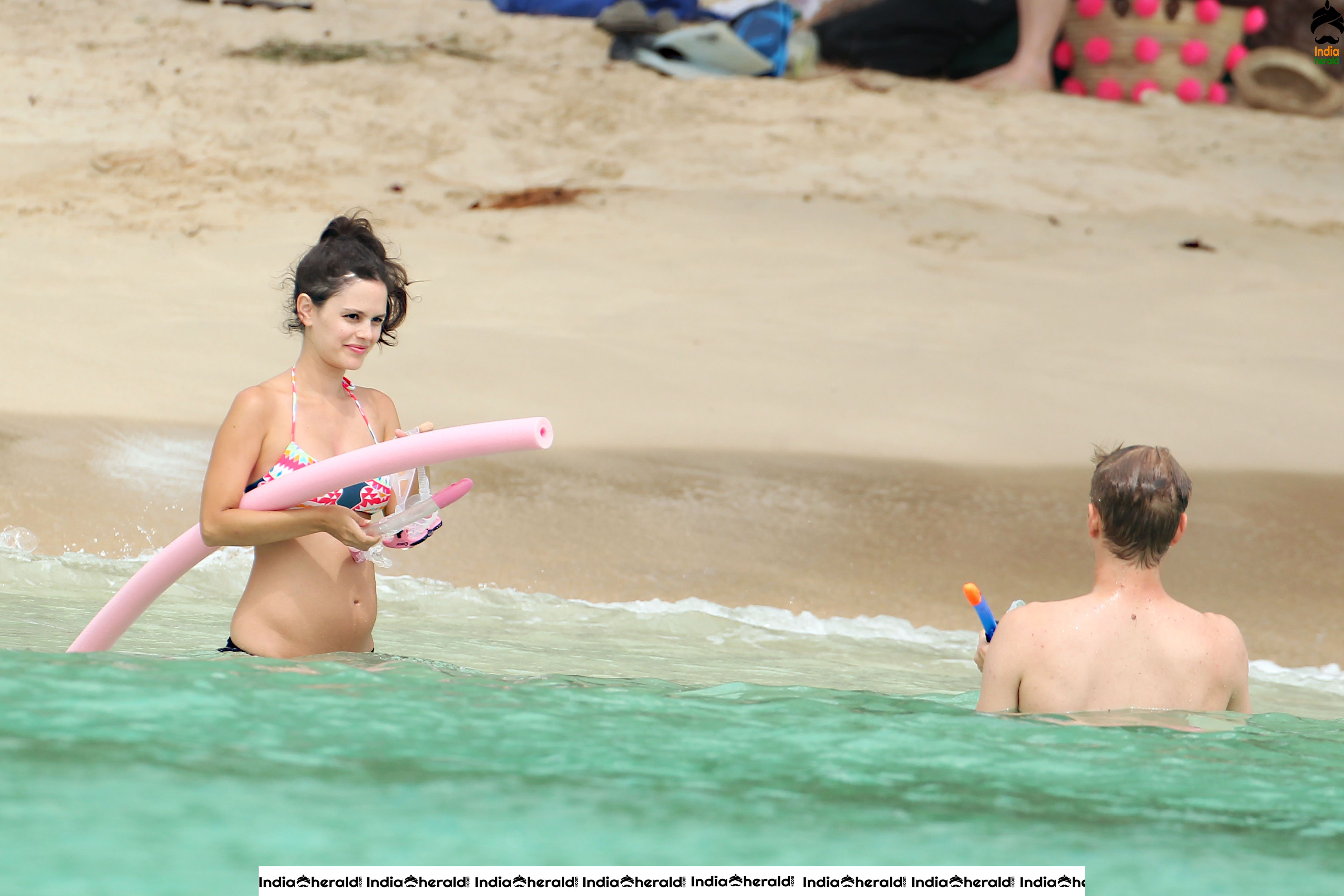 Rachel Bilson Exposing her Hot Body and Bump in Bikini by Beach Side Set 3