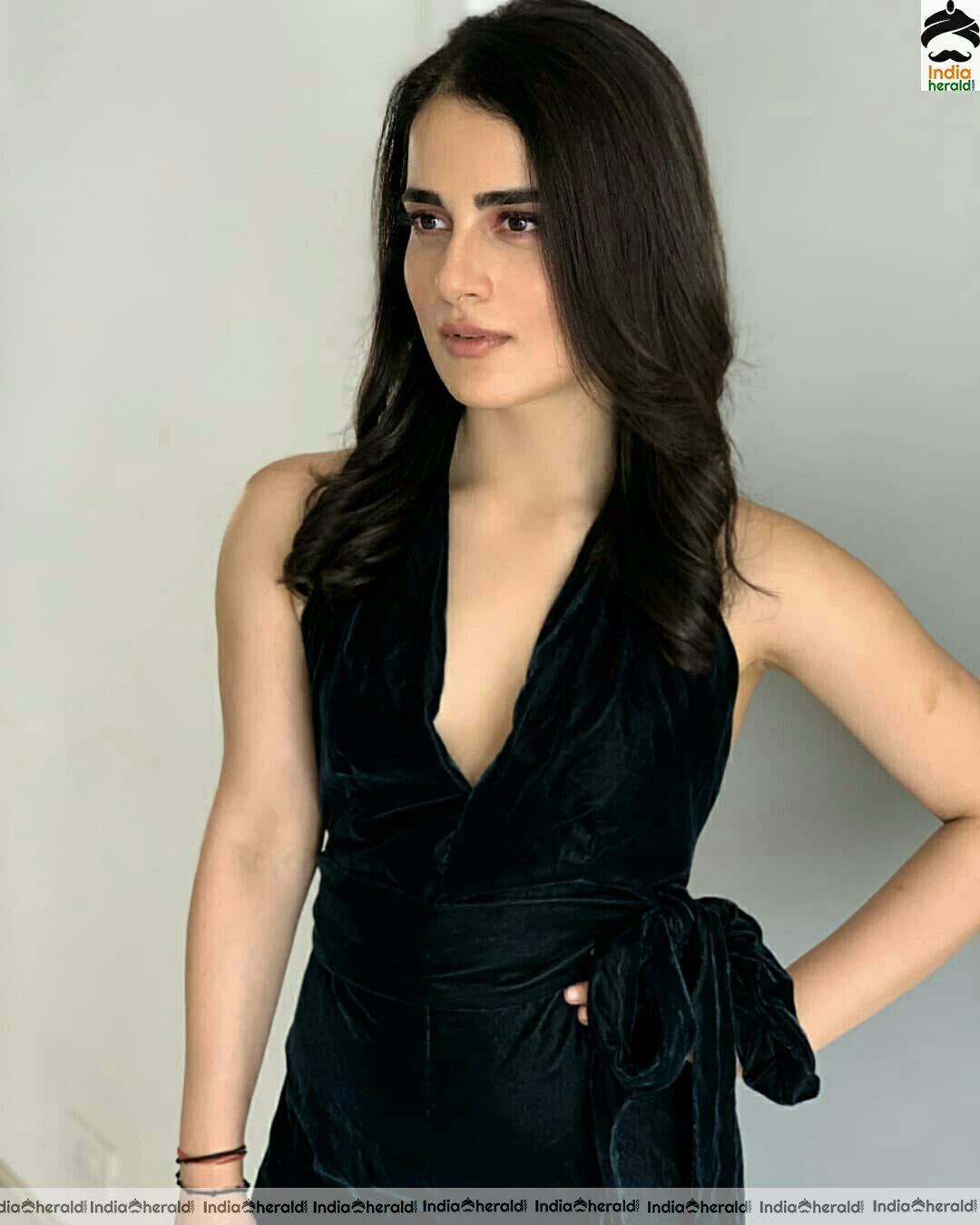 Radhika Madan Hot Sexy Cleavage Latest Stills In Black Attire