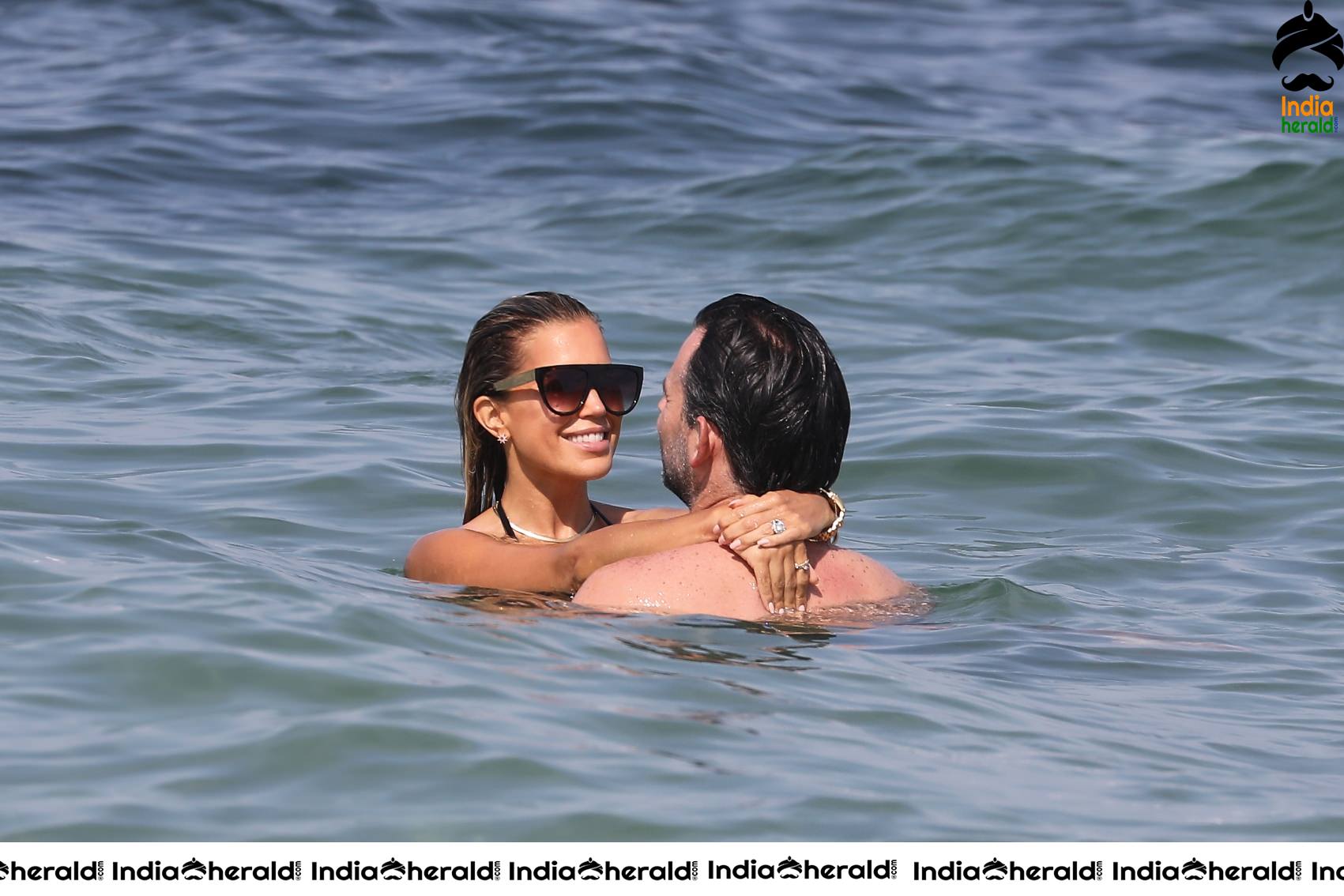 Sylvie Meis in Bikini and Enjoying with Boyfriend by bathing in the Beach