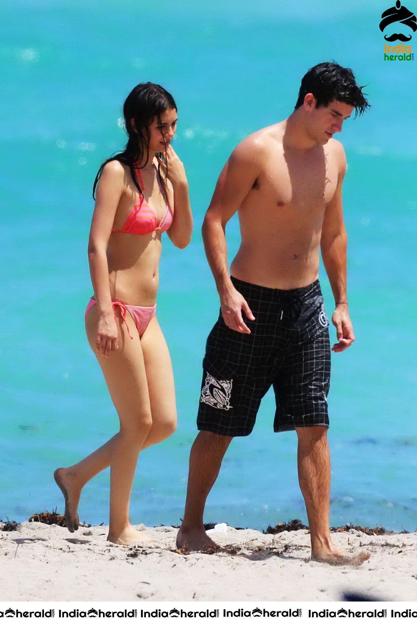 Victoria Justice in Pink String Bikini at Miami