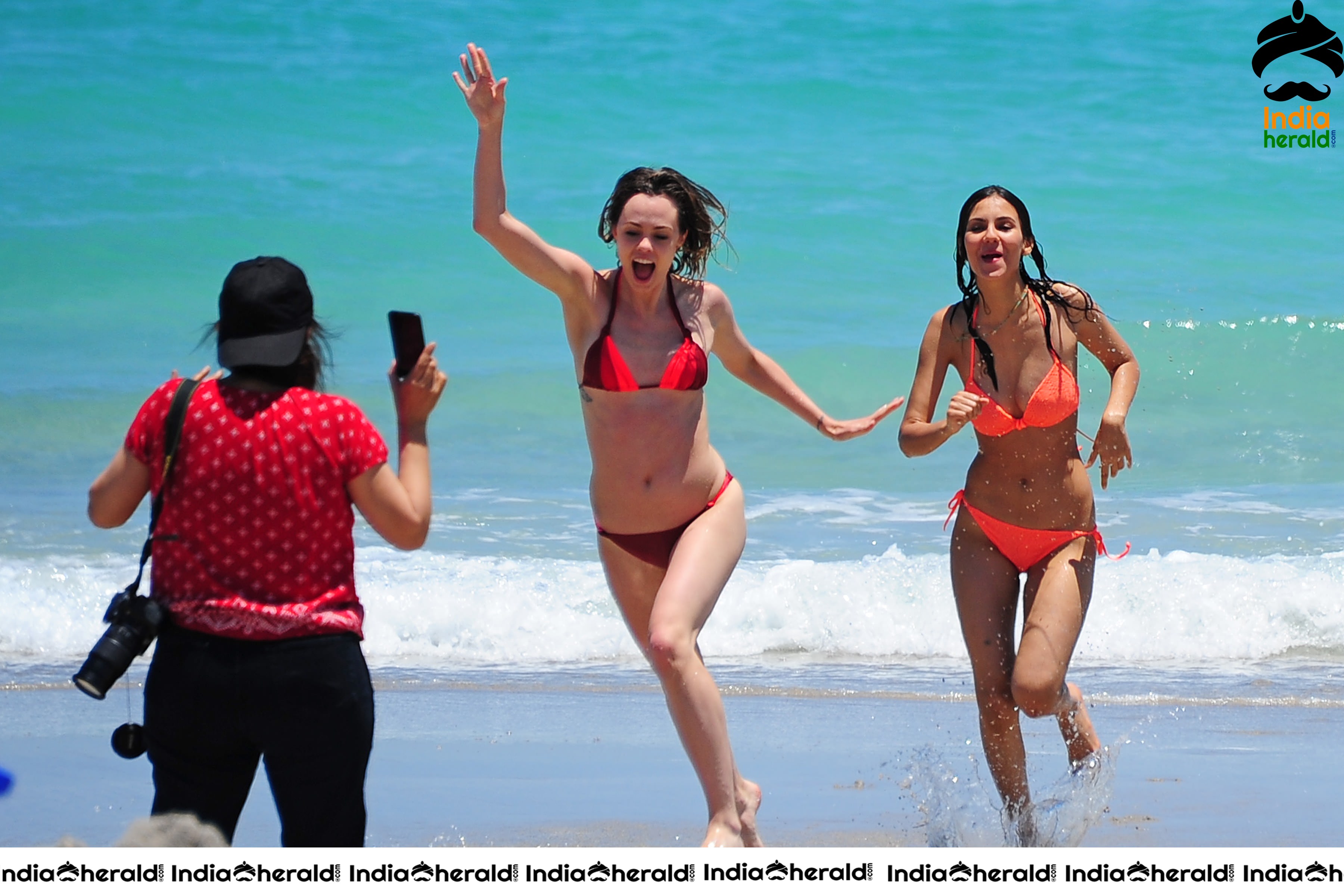 Victoria Justice Wearing a Neon Lace Bikini at Fort Lauderdale Beach Set 2