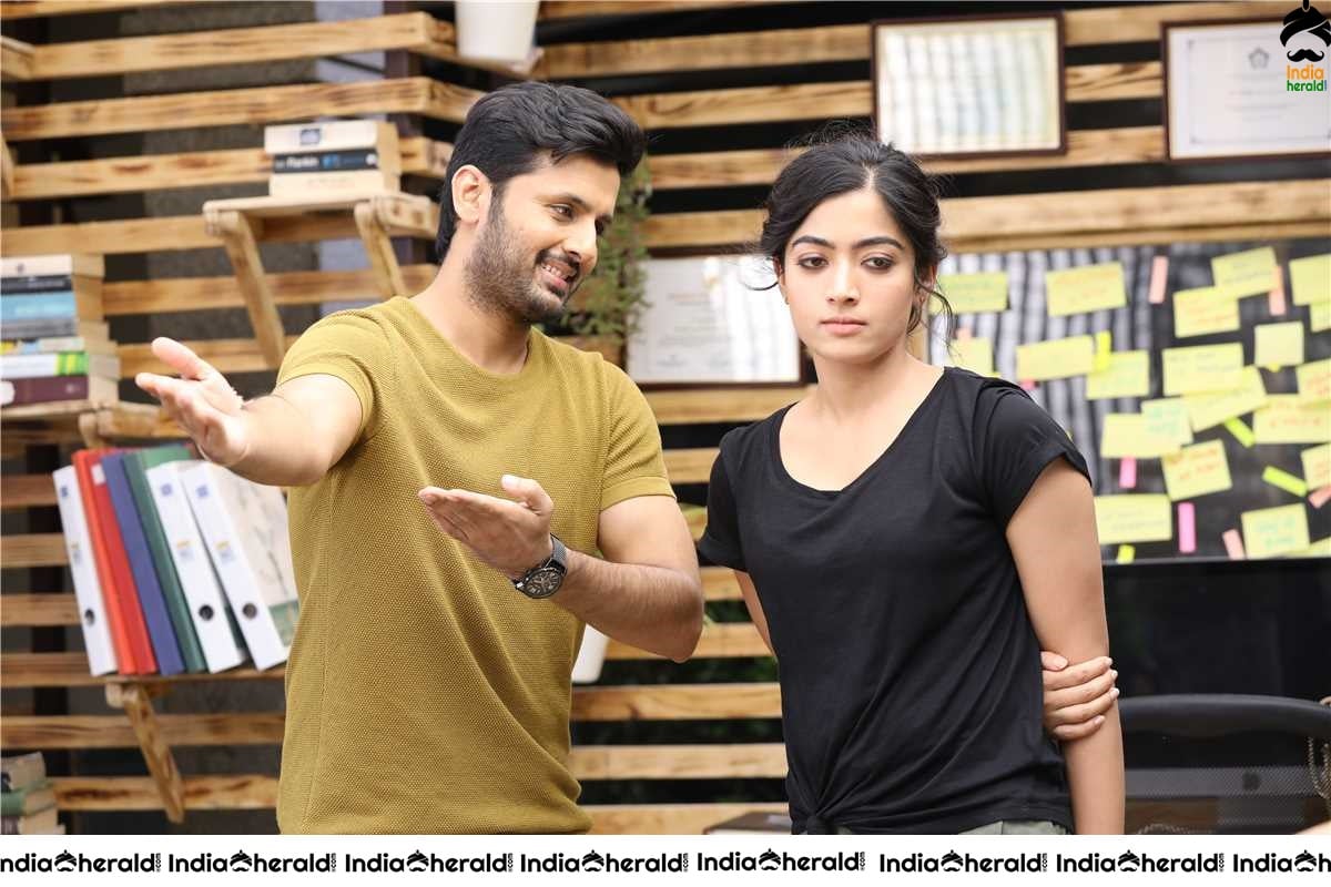 Nithiin and Rashmika in Bheeshma Movie Stills