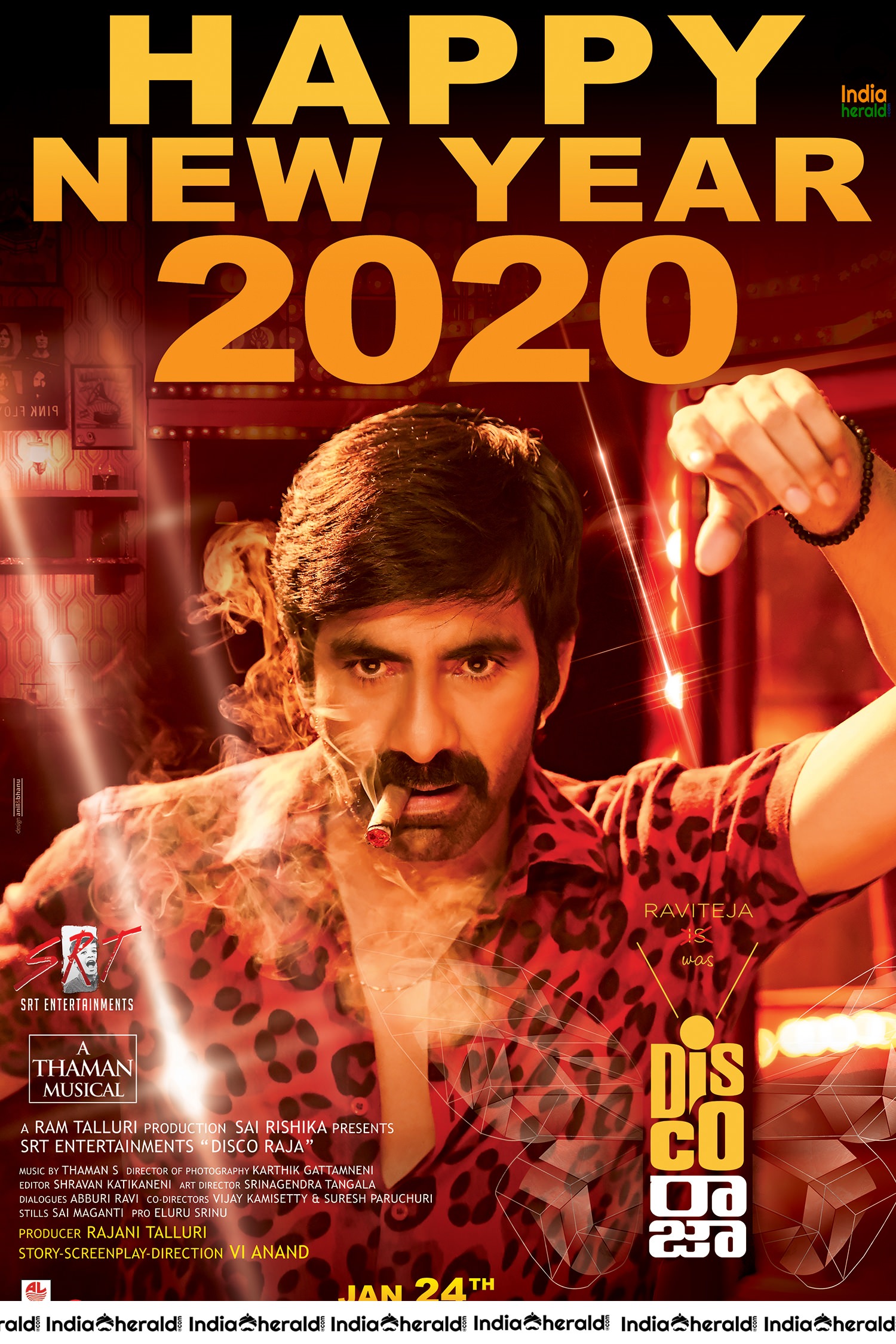 Ravi Teja Swag Look in Disco Raja Poster