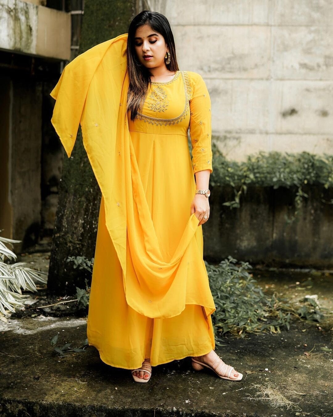 Aparna Thomas Photos In Yellow Dress