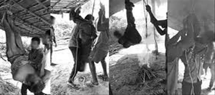 On suspicion of theft, 2 youths were hanged upside down...