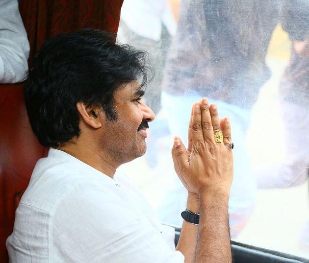 Pawan kalyan Train Journey Photos