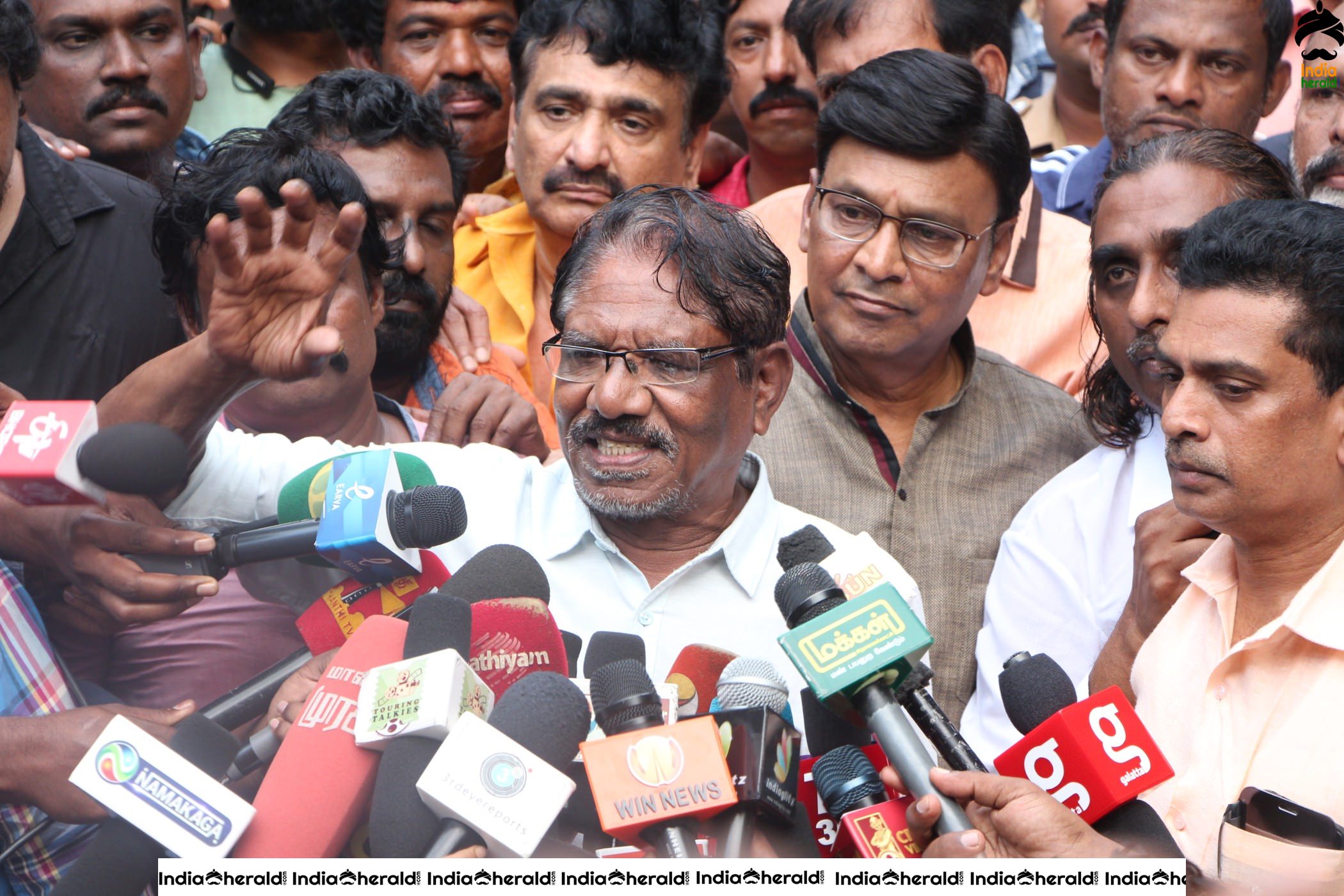 Director Bharathiraja at Prasad Studios Photos