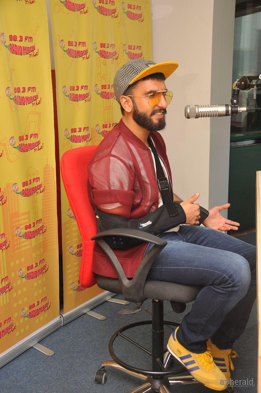 Ranveer Singh Stills At Radio Mirchi In Mumbai