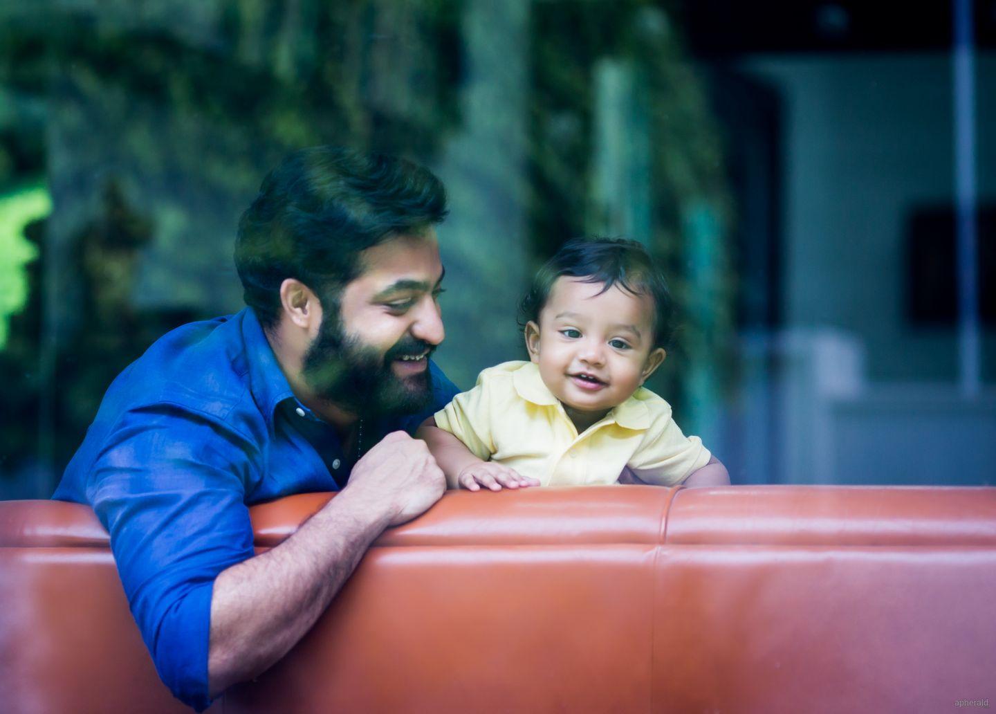 Young Tiger Ntr With Little Tiger  Abhay Ram Photos