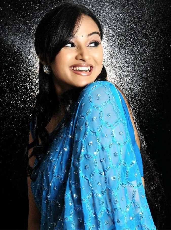 Actress Anupama Blue Saree Photos