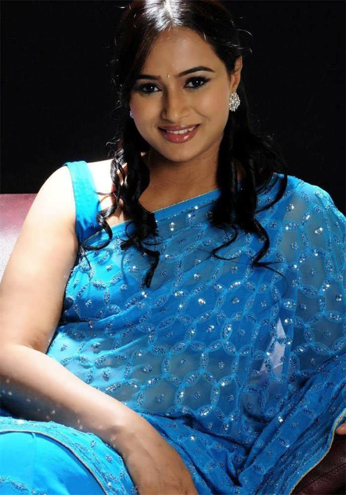 Actress Anupama Blue Saree Photos