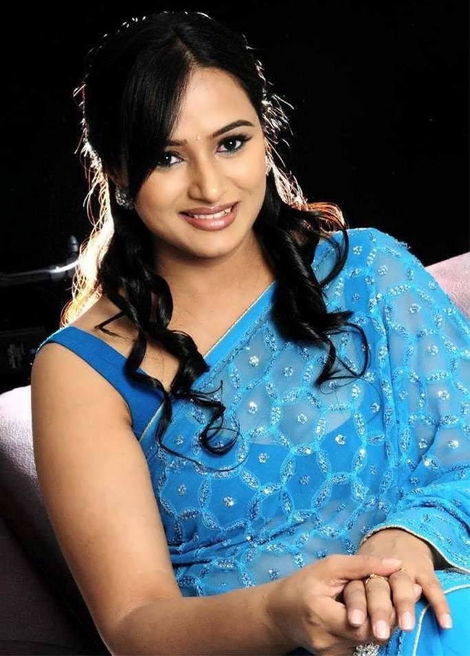 Actress Anupama Blue Saree Photos