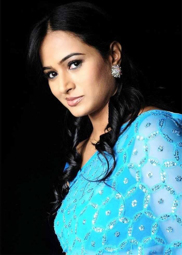 Actress Anupama Blue Saree Photos