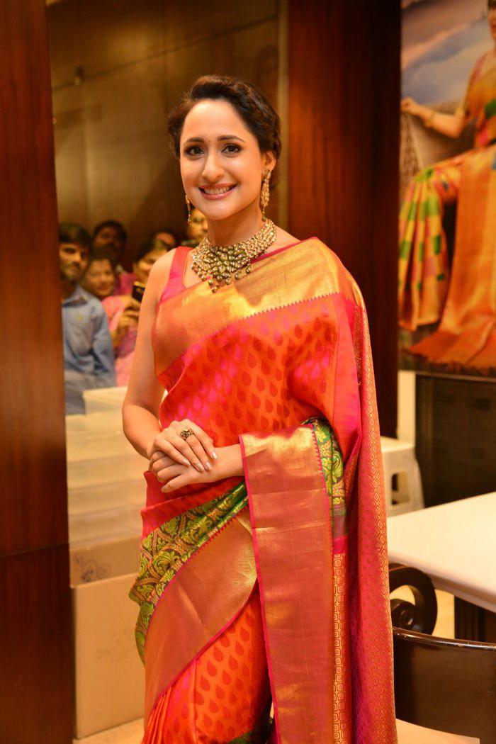 Actress Pragya Jaiswal in a nude saree by Archana Rao for an event  #archanaraolabel #nudecolorsaree #prag… | Indian beauty saree, Fancy sarees,  Saree blouse designs