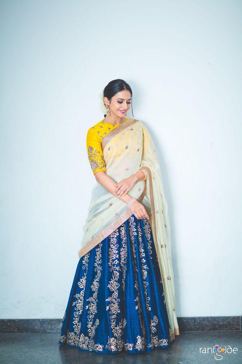 Actress Rakul Preet Singh Latest Half Saree Stills