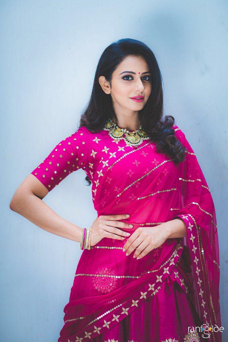 Actress Rakul Preet Singh Latest Half Saree Stills