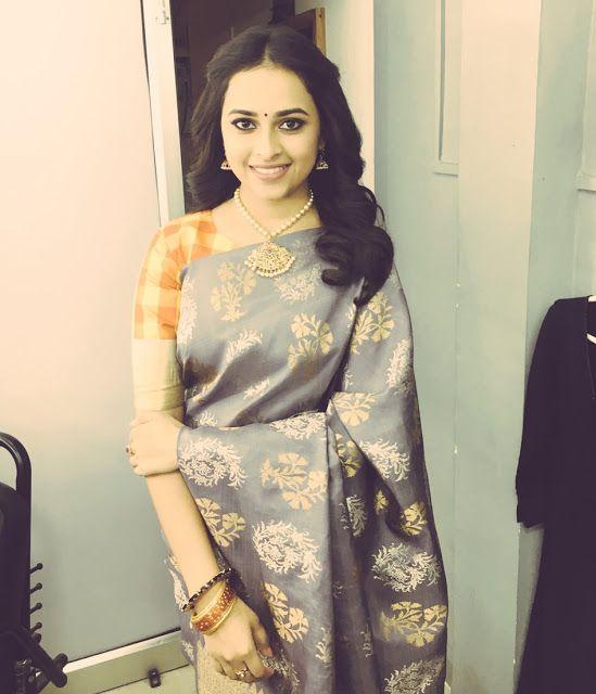 Actress Sri Divya Latest Stills in Saree