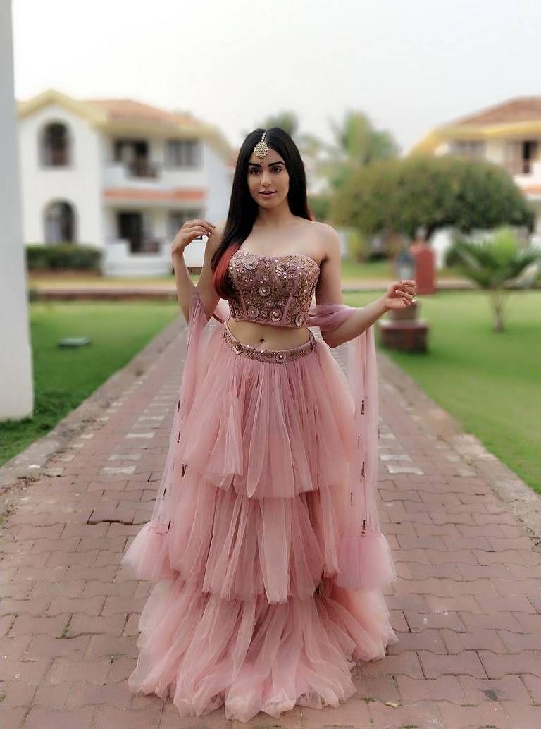 Adah Sharma Light Pink Dress Photo Shoot Stills