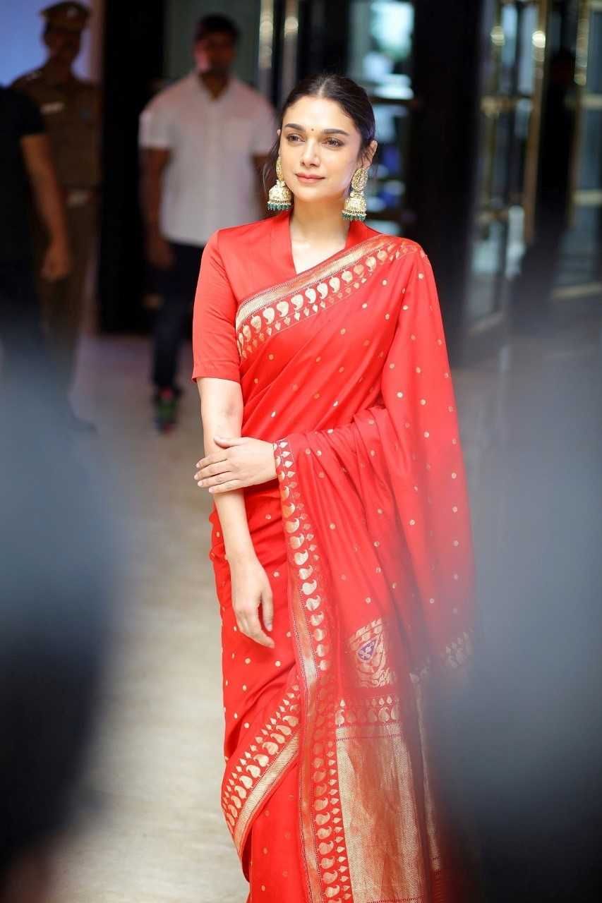 Aditi Rao Hydari Red Saree Photos