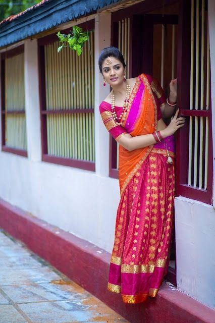 South Indian Style Traditional Half Saree For Women