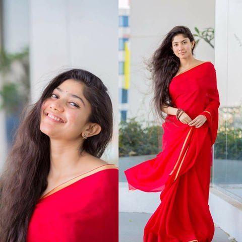 South Actress Sai Pallavi in Red Saree Photos