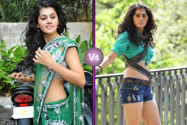 South Indian Actress In Traditional Dress V/s Western Dress Photos