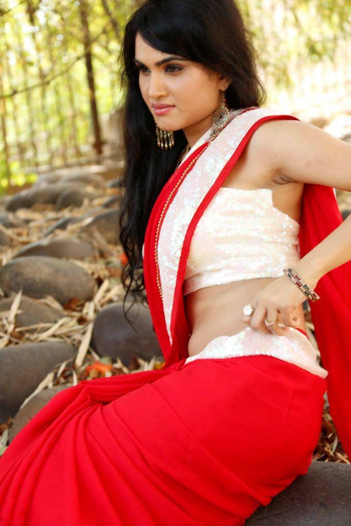 Telugu Actress Kavya Singh Stills in Red Saree