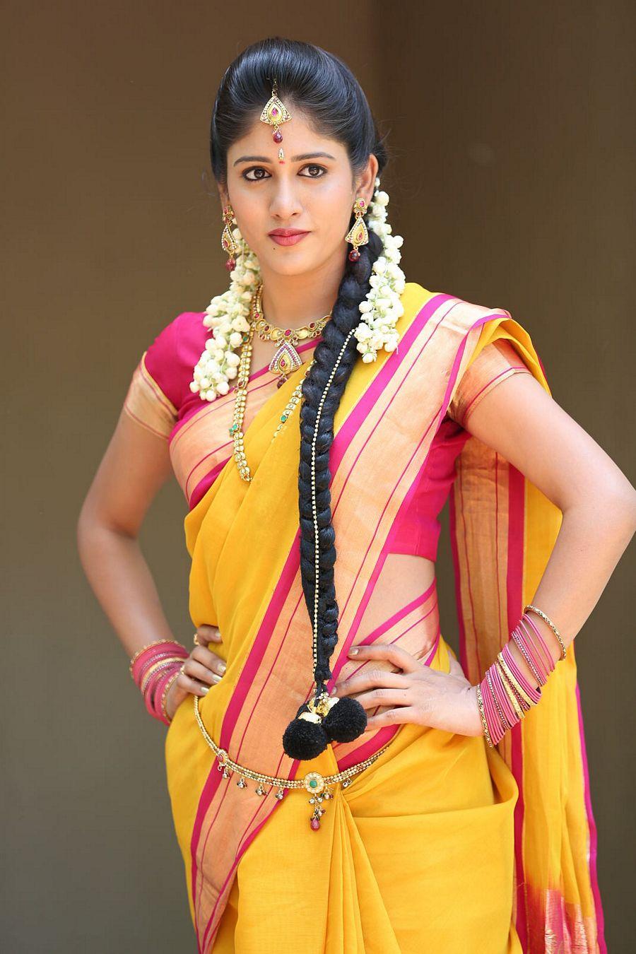 Chandhini Chowdary Cute Saree Pics