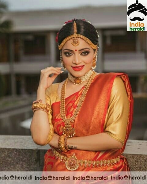 Janani Iyer traditional photos in saree