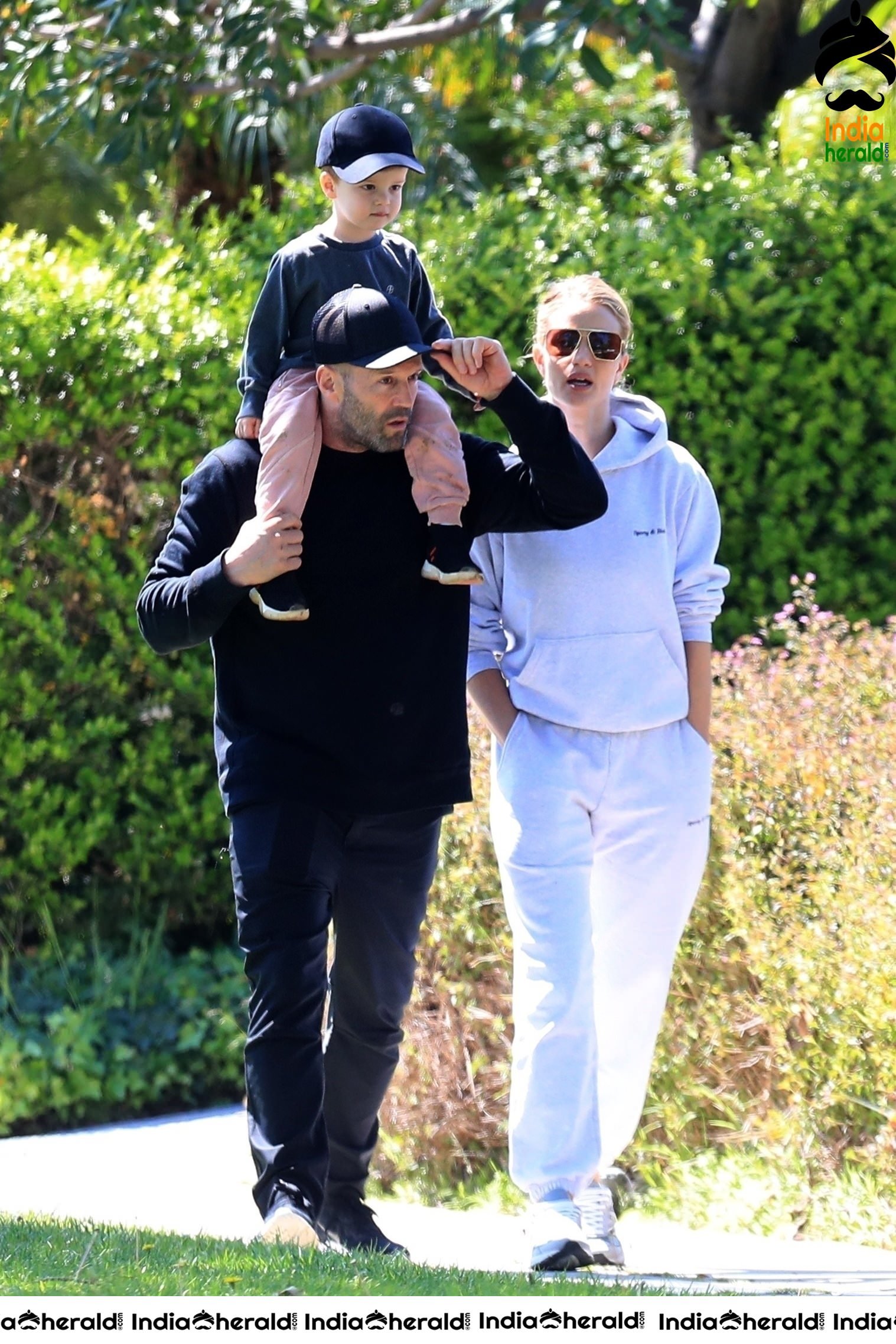 Rosie Huntington Whiteley takes a walk out with husband Jas