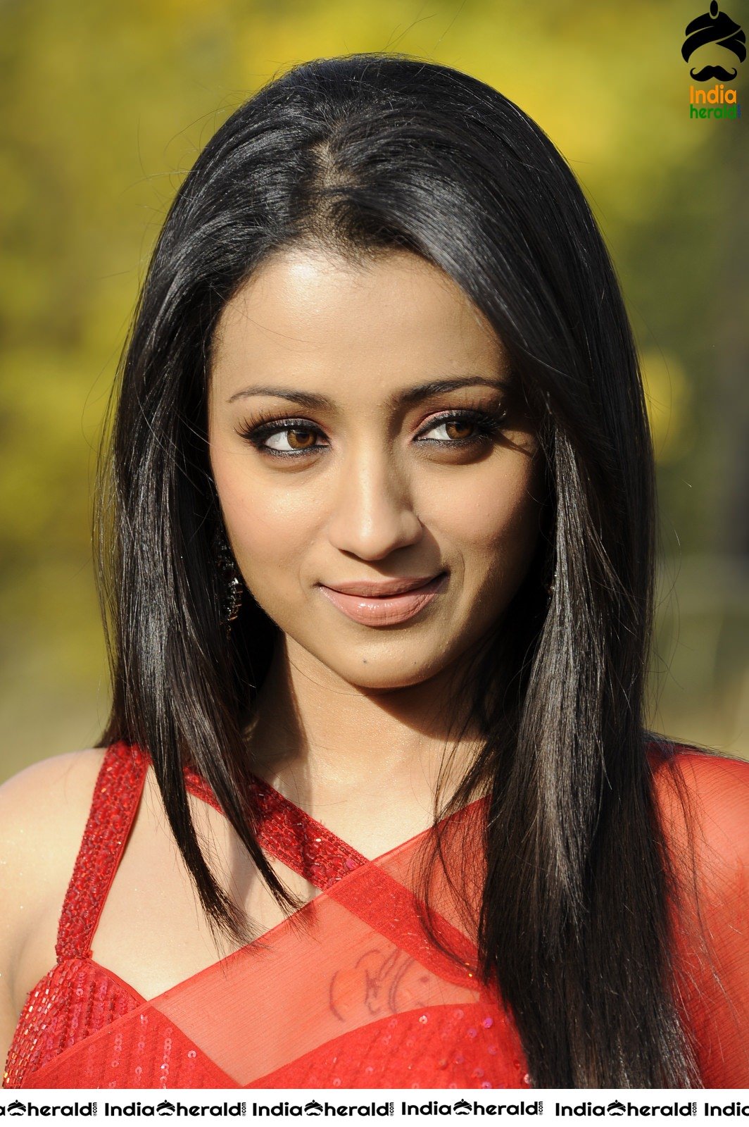 Trisha Oozes Hotness in Red Transparent Saree and exposes H