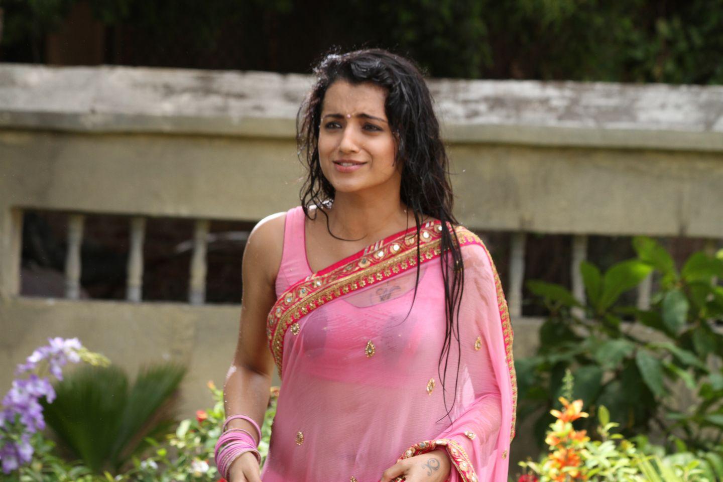 Trisha Wet Saree Hot Images