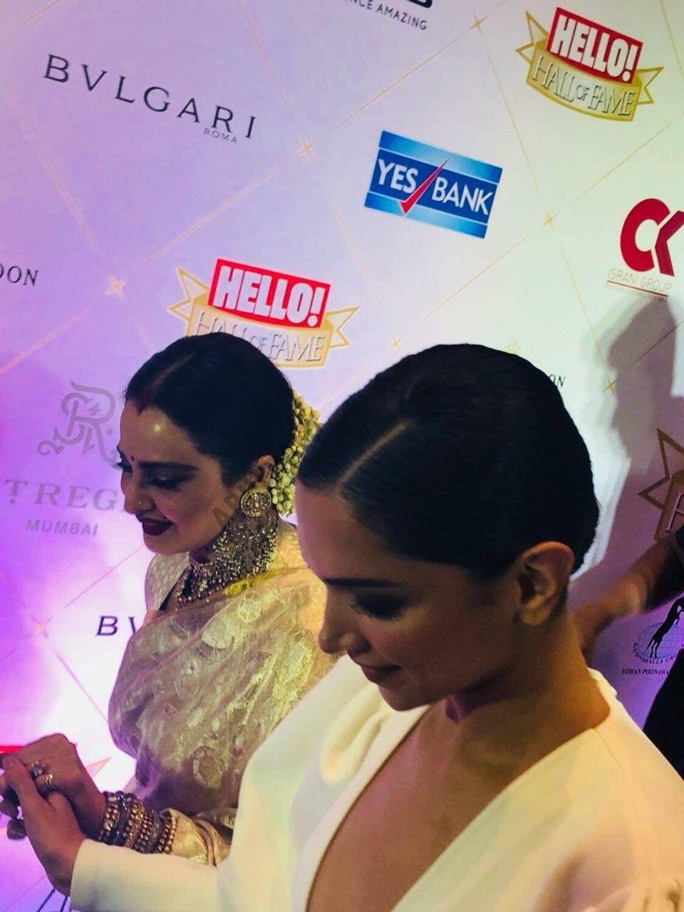 Deepika Padukone Hot In Deep Neckline Dress At Hello Hall Of Fame Awards 2018