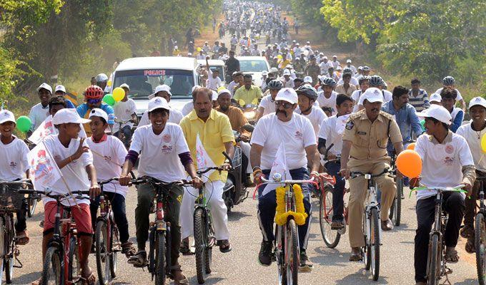 Hindupur MLA Nandamuri Balakrishna participates in a cycle rally Photos