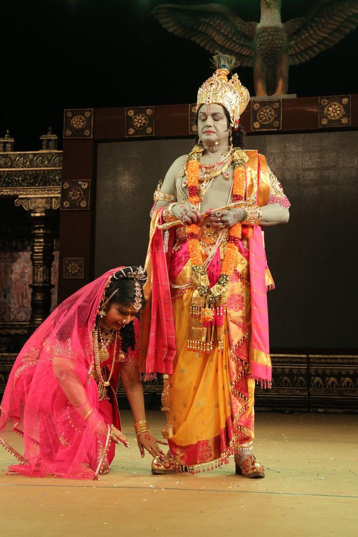 Nandamuri Balakrishna as Lord Sri Krishna in the play of Sr