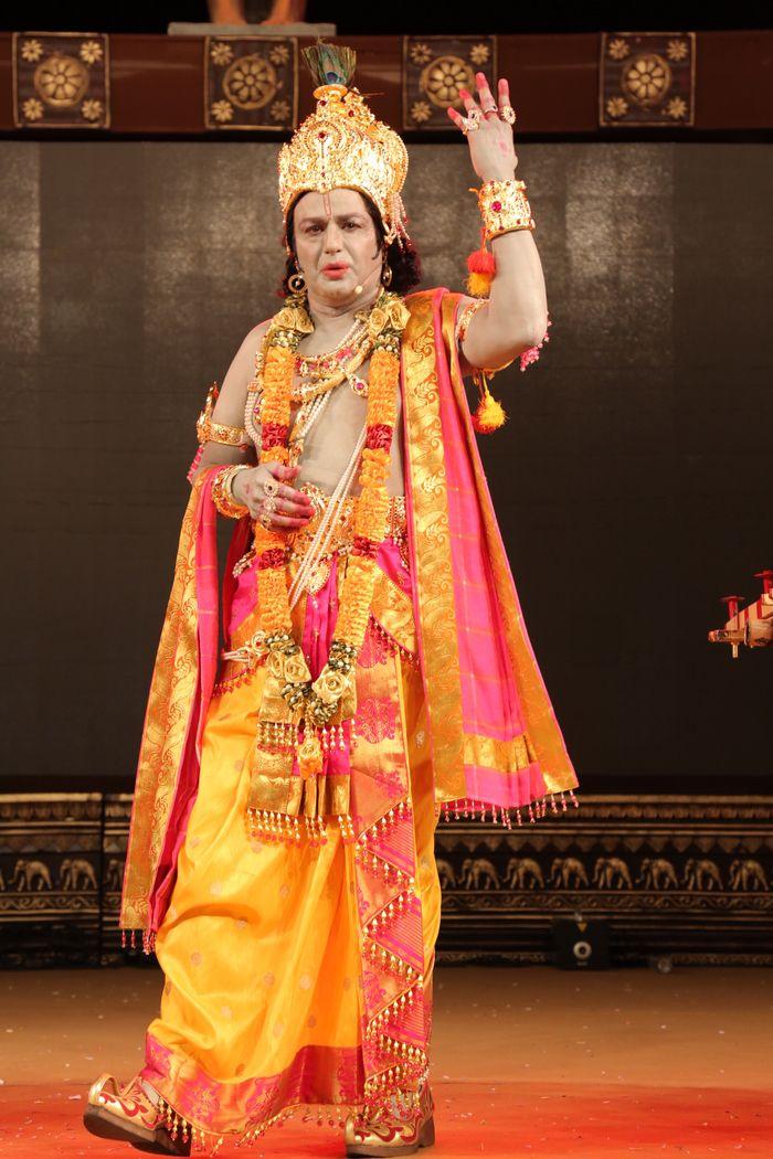 Nandamuri Balakrishna as Lord Sri Krishna in the play of Sri Krishnarjuna Yuddham