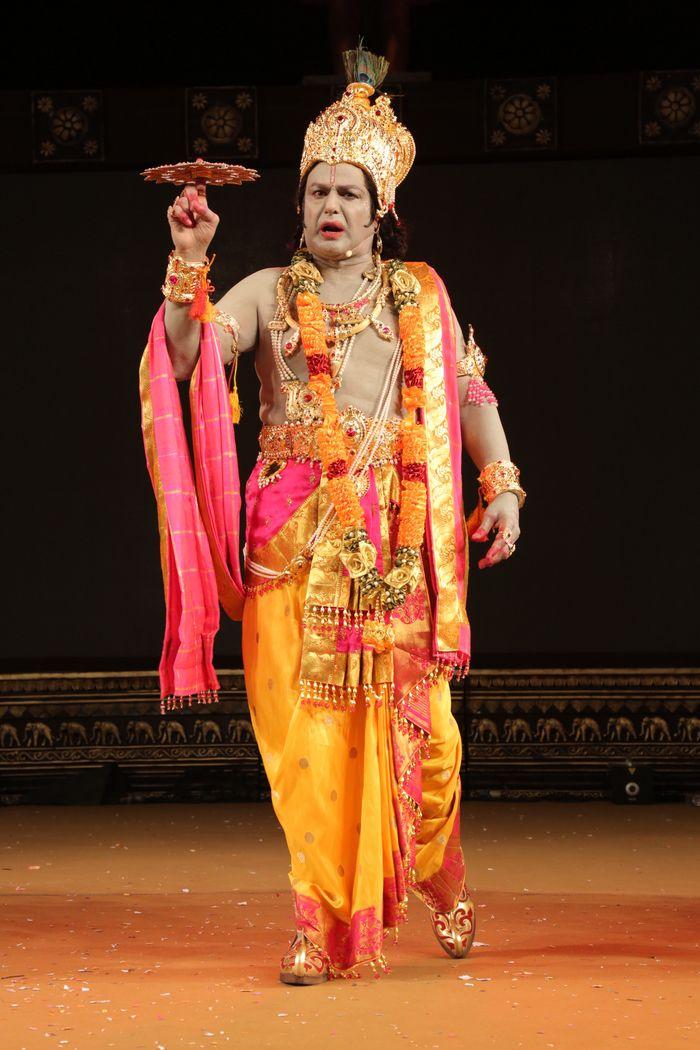 Nandamuri Balakrishna as Lord Sri Krishna in the play of Sri Krishnarjuna Yuddham