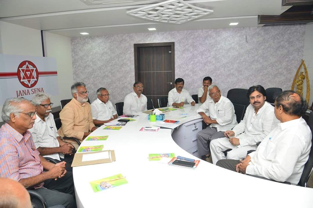 Pawan Kalyan Meeting With CPI & CPM Leaders at Vijayawada JanaSena office